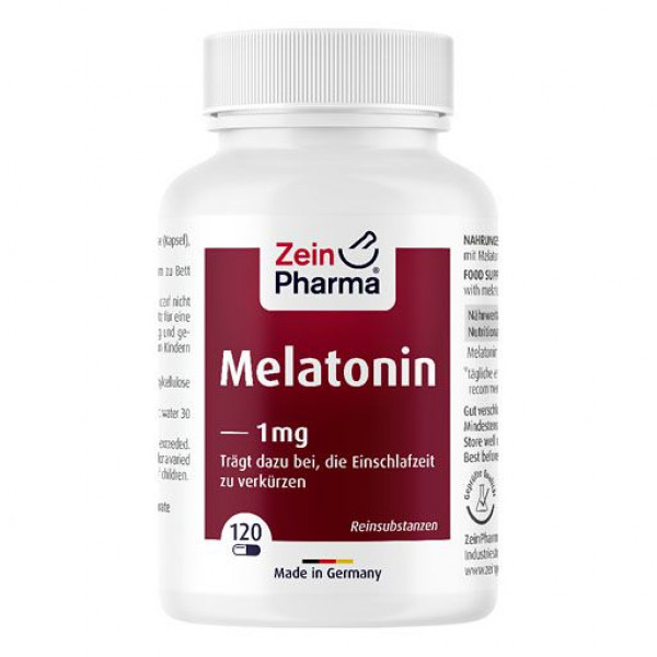 Пищевая добавка с мелатонином MELATONIN 1 mg Kapseln 120 шт Zein Pharma Пищевая добавка с мелатонином MELATONIN 1 mg Kapseln 120 шт Zein Pharma